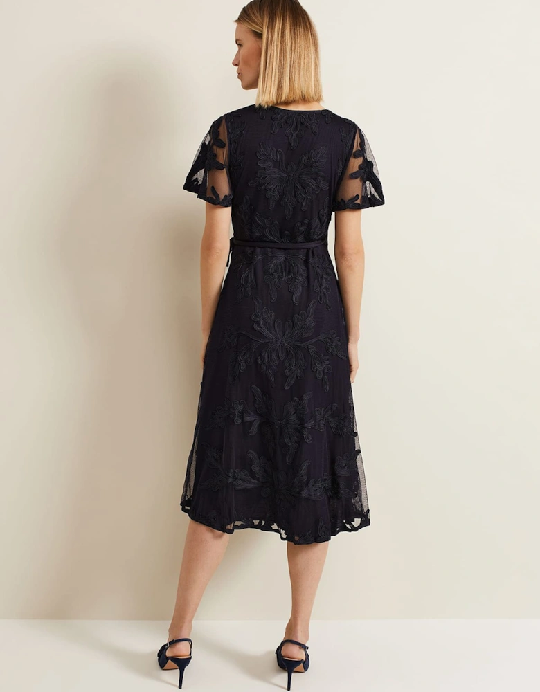 Clara Tapework Wrap Dress