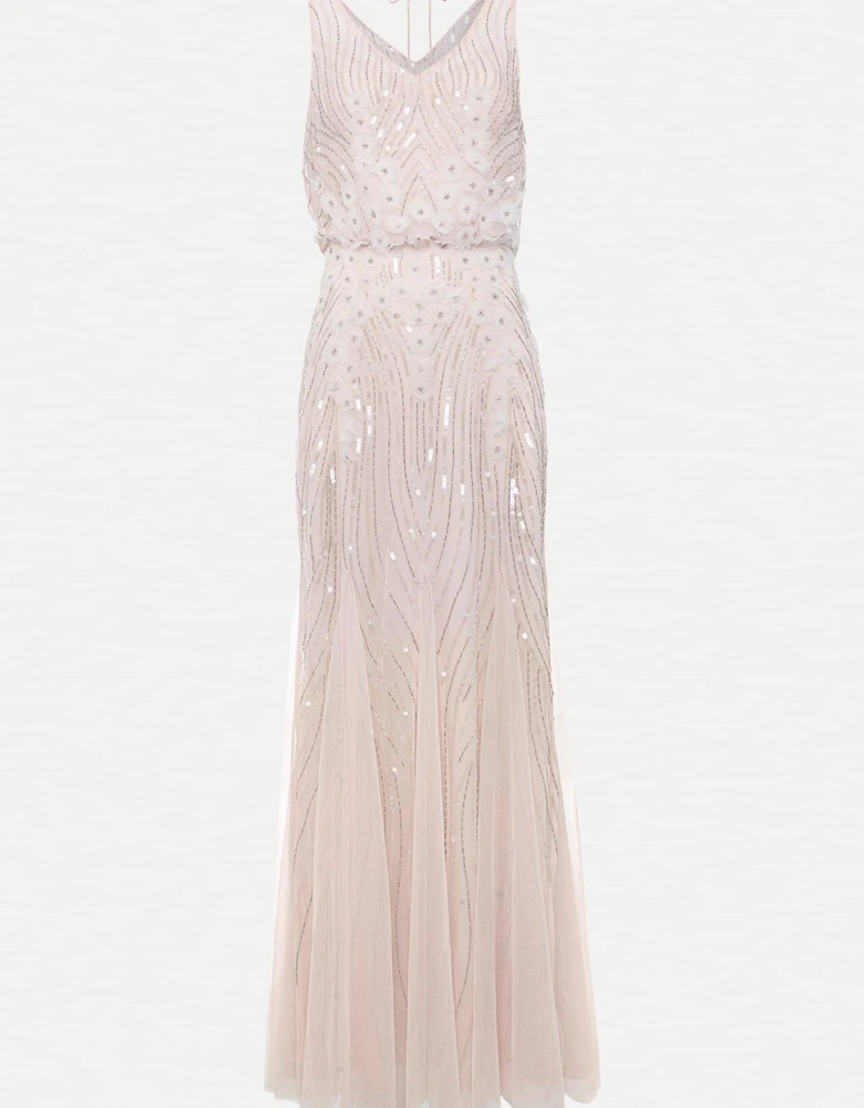 Lexi Ditsy Beaded Cowl Maxi Dress