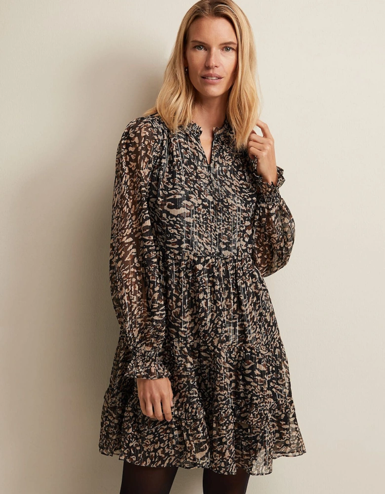 Shreya Leopard Swing Mini Dress