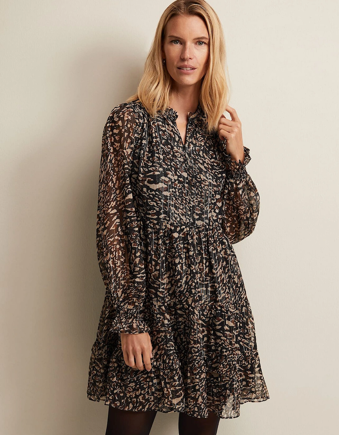 Shreya Leopard Swing Mini Dress