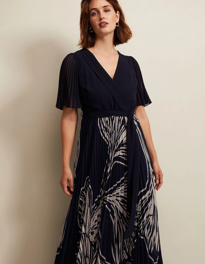 Abigail Printed Pleat Midaxi Dress