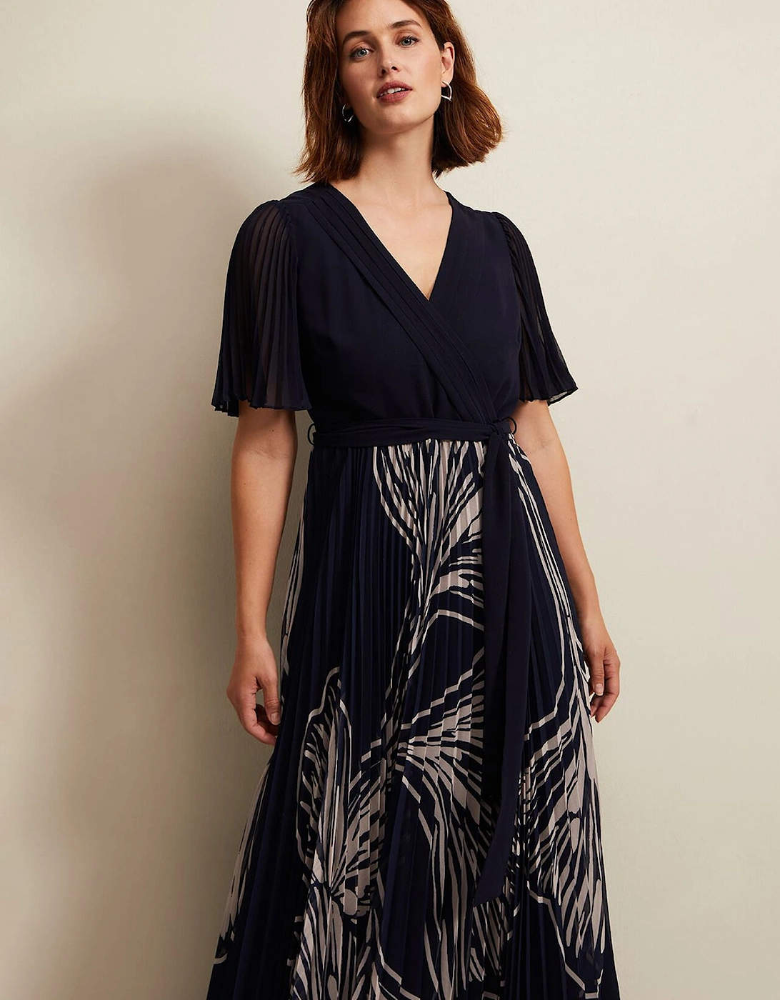 Abigail Printed Pleat Midaxi Dress