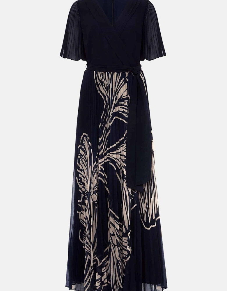 Abigail Printed Pleat Midaxi Dress
