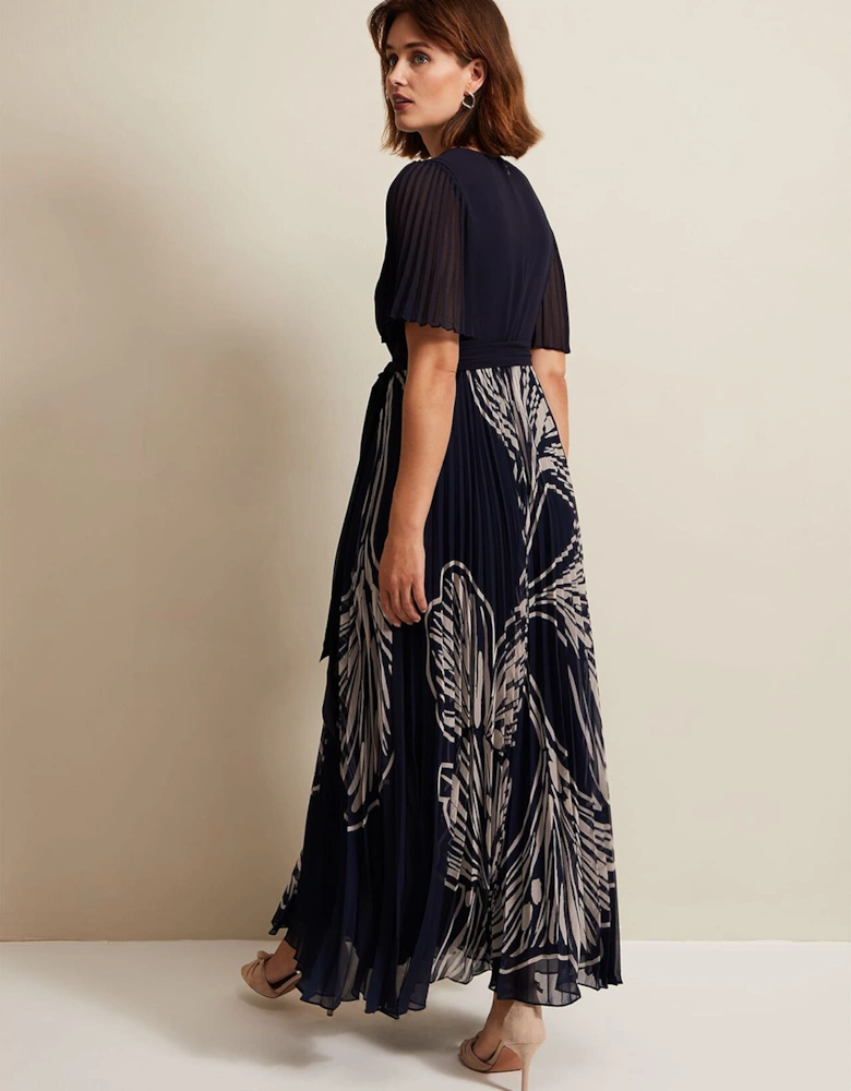 Abigail Printed Pleat Midaxi Dress