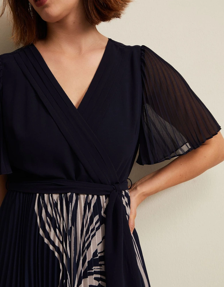 Abigail Printed Pleat Midaxi Dress