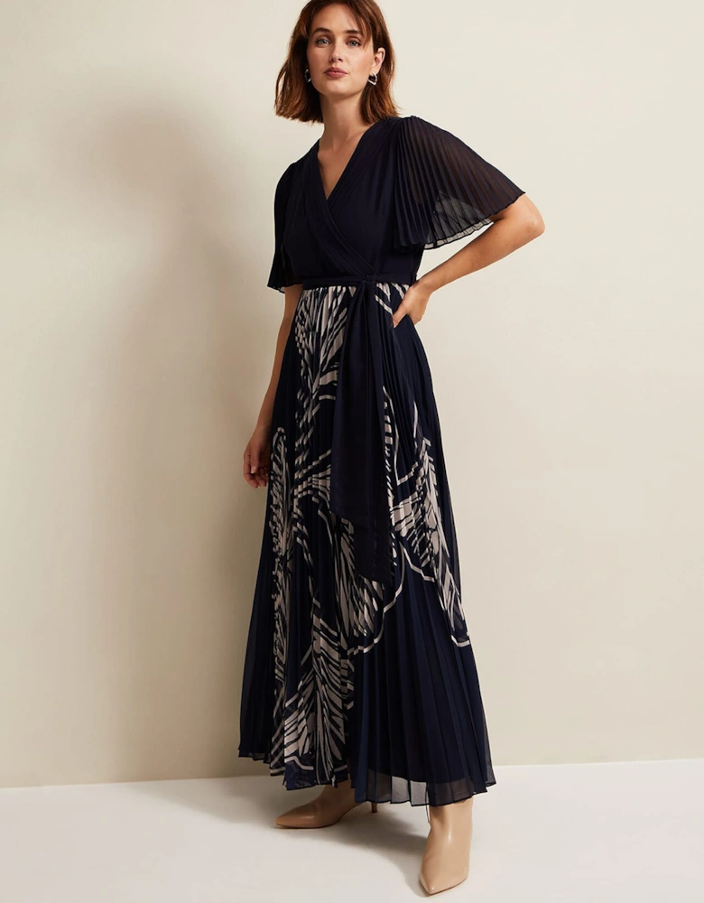 Abigail Printed Pleat Midaxi Dress