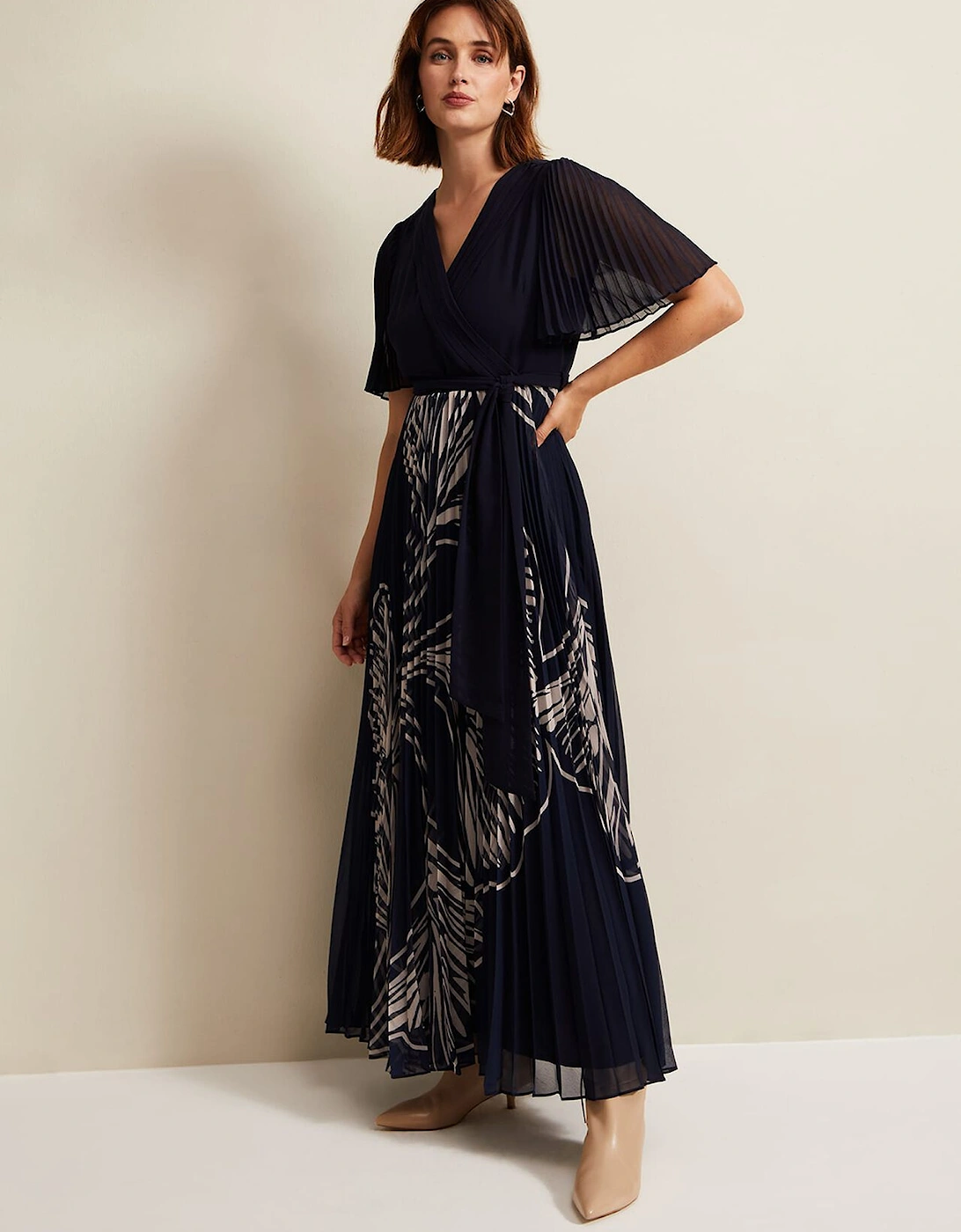 Abigail Printed Pleat Midaxi Dress