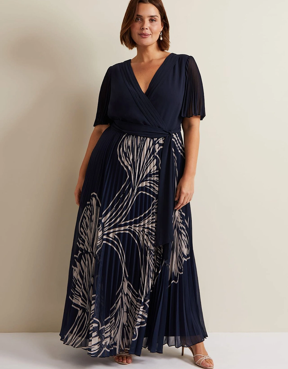 Abigail Printed Pleat Midaxi Dress
