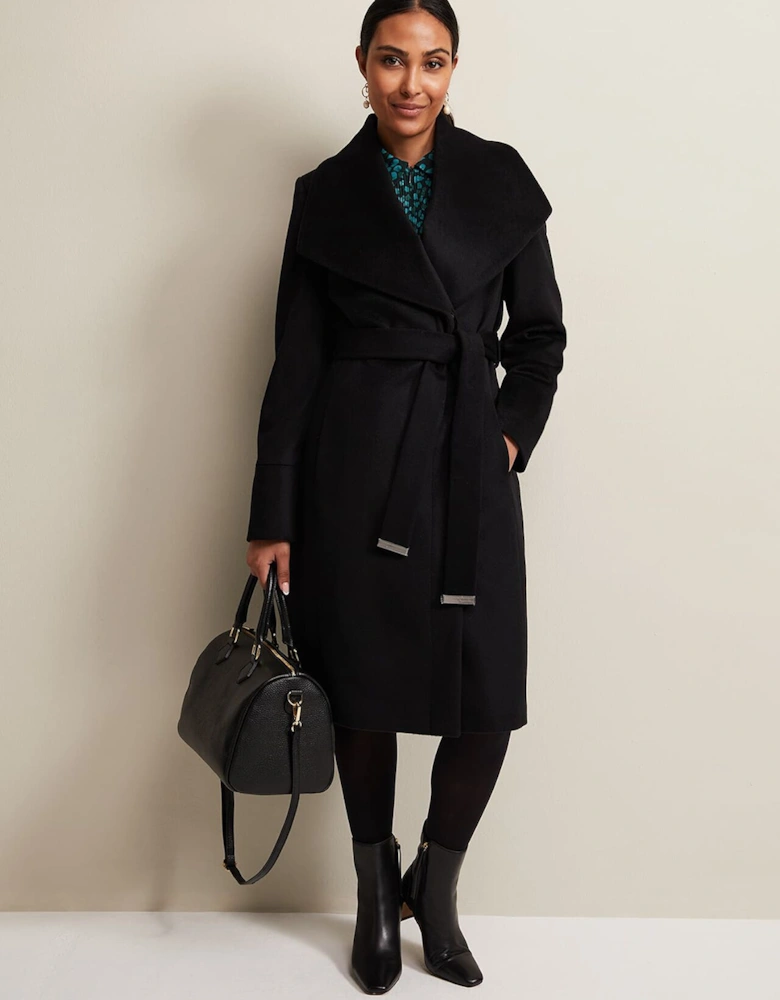 Petite Nicci Black Wool Smart Coat