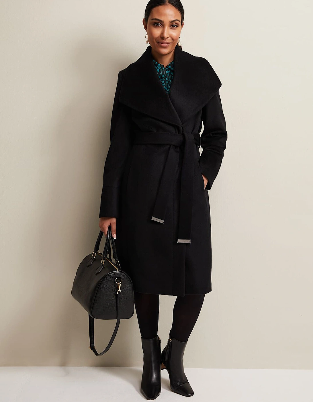 Petite Nicci Black Wool Smart Coat