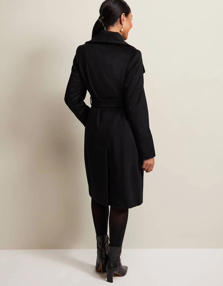 Petite Nicci Black Wool Smart Coat