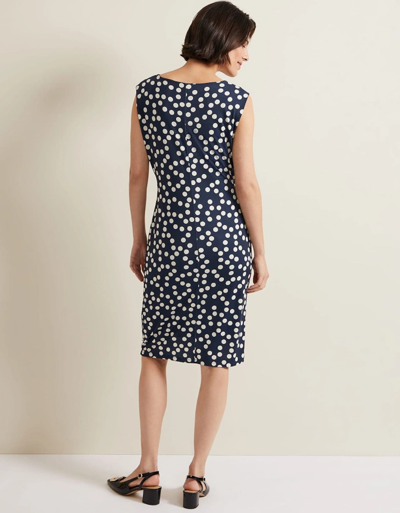 Josey Jersey Spot Bodycon Midi Dress