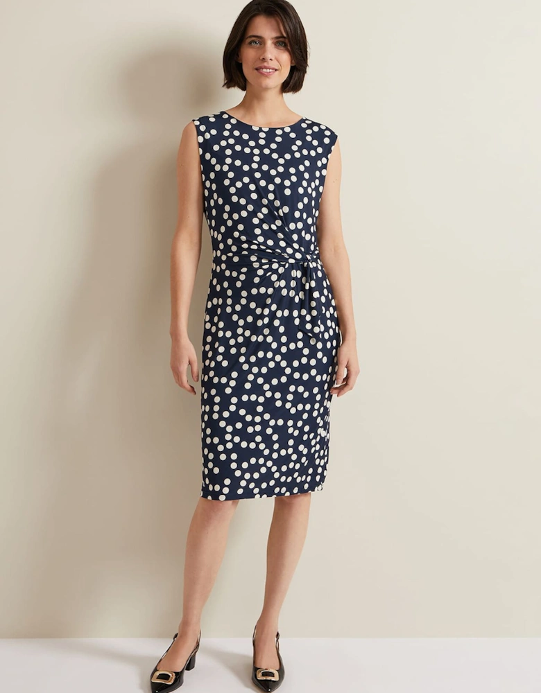 Josey Jersey Spot Bodycon Midi Dress