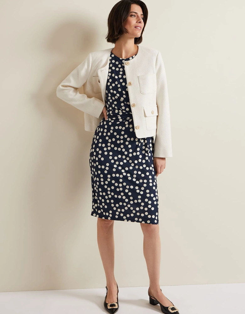 Josey Jersey Spot Bodycon Midi Dress