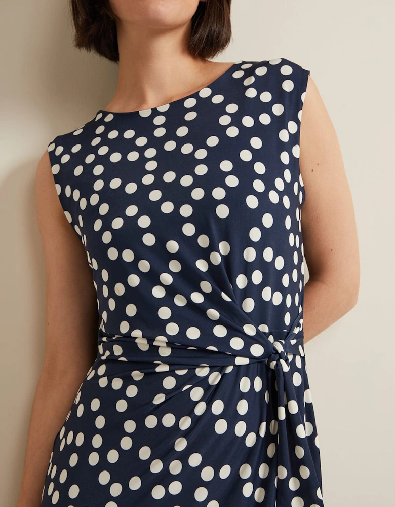 Josey Jersey Spot Bodycon Midi Dress