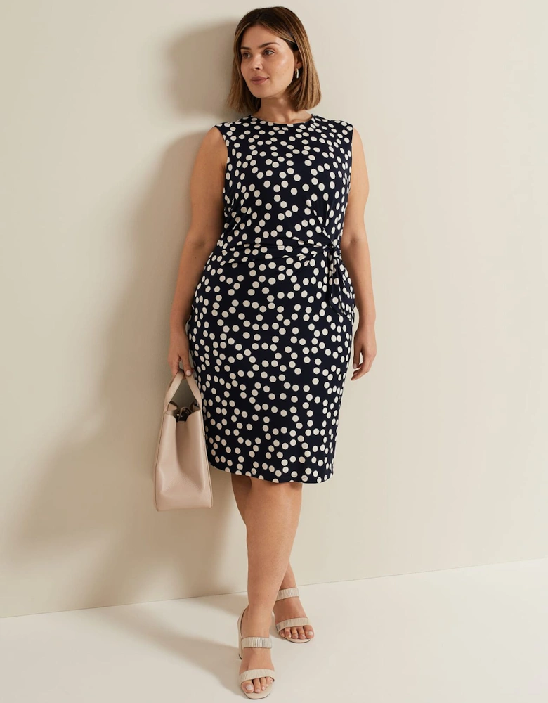 Josey Jersey Spot Bodycon Midi Dress