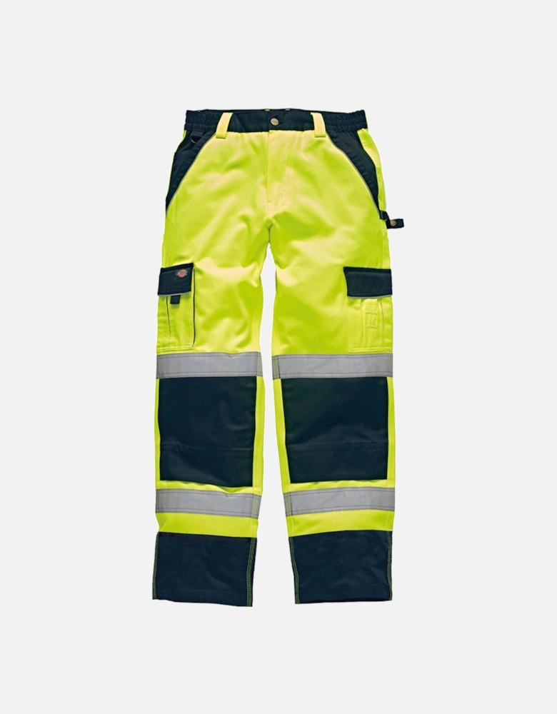 Mens High Visibility Viz Industry 300 Cargo Trousers Yellow