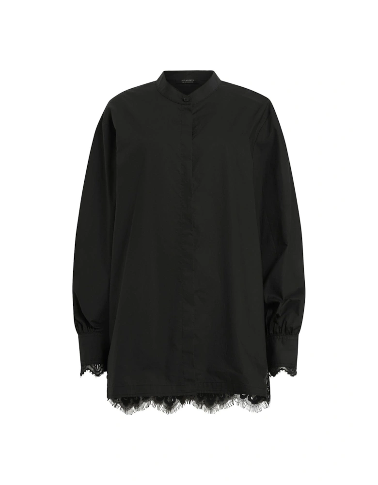 Ethel Lace Trim Shirt - Black