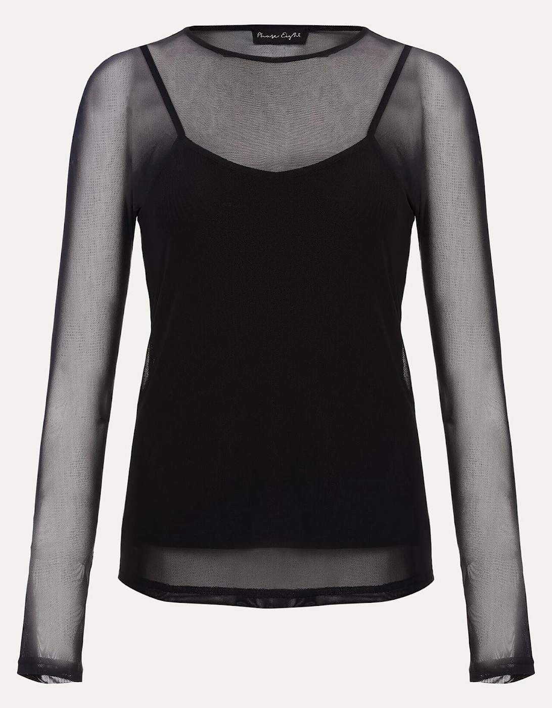 Eleena Black Mesh Top
