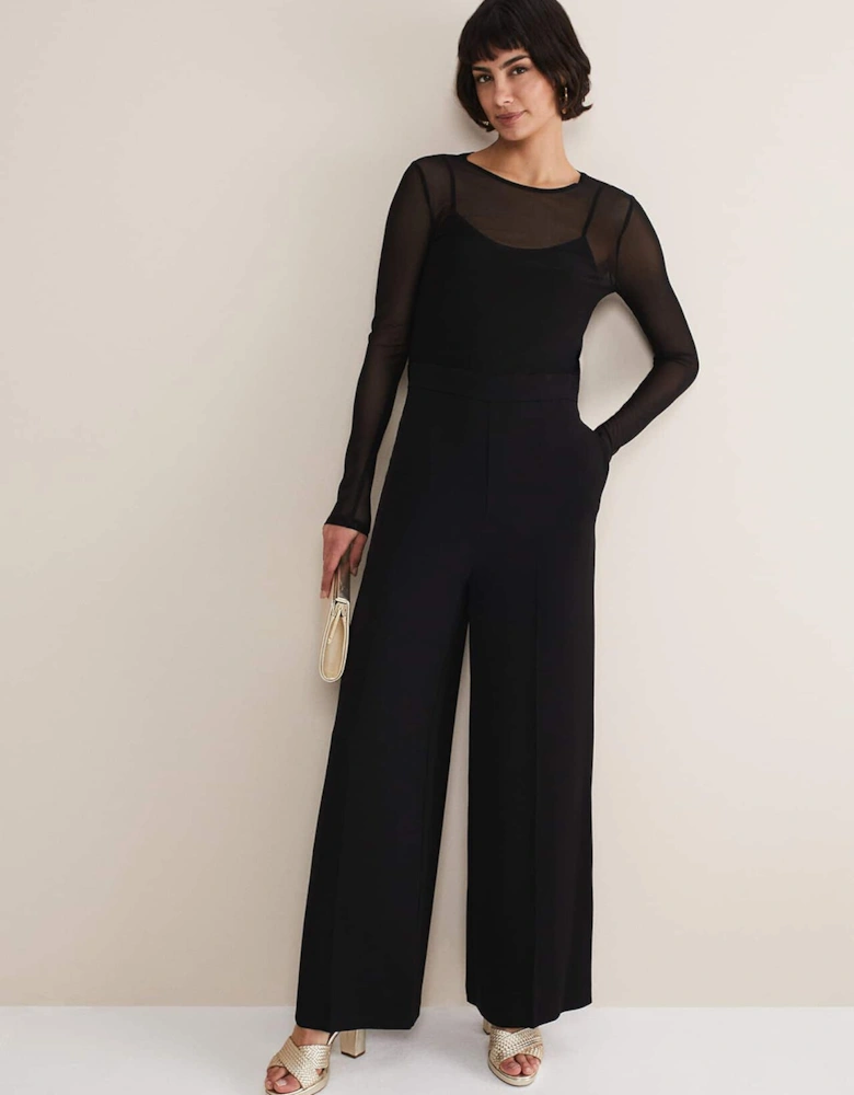 Eleena Black Mesh Top