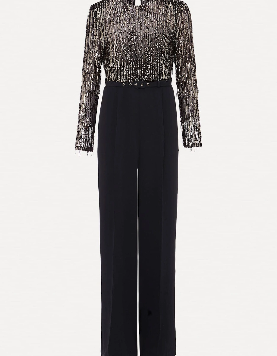 Mariah Sequin Fringe Wide Leg Jumpsuit