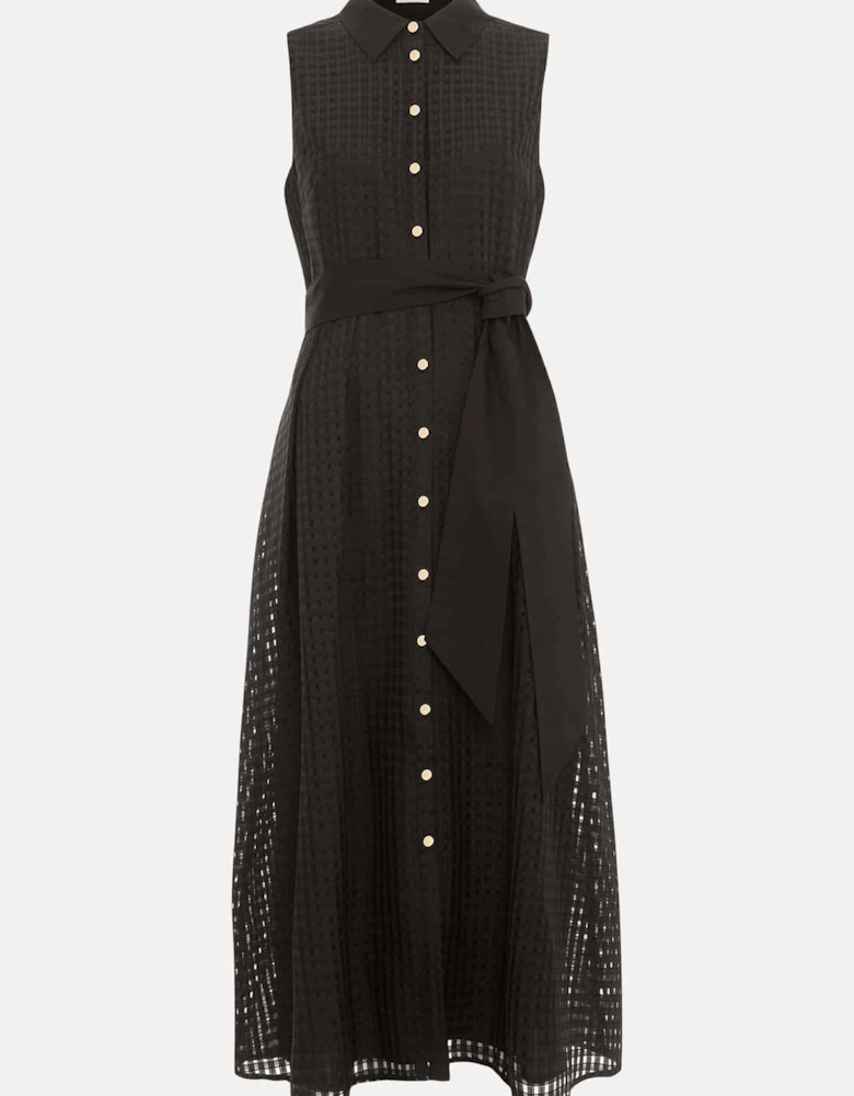 Carey Sleeveless Check Midi Dress