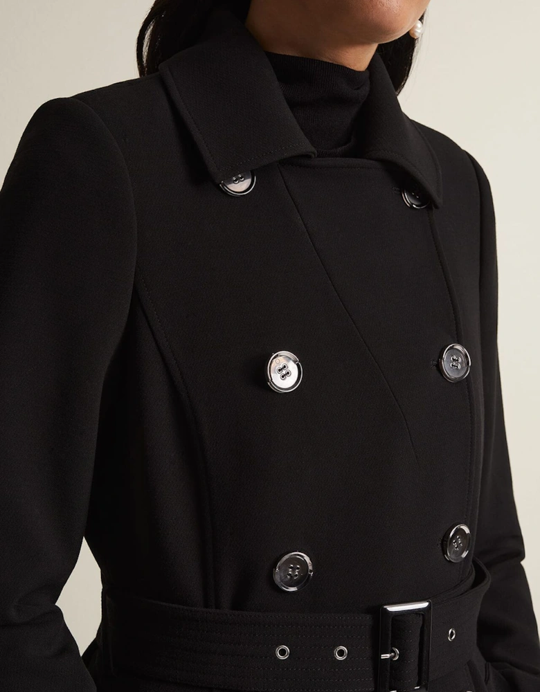 Layana Black Smart Trench Coat