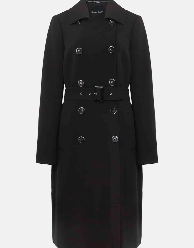 Layana Black Smart Trench Coat