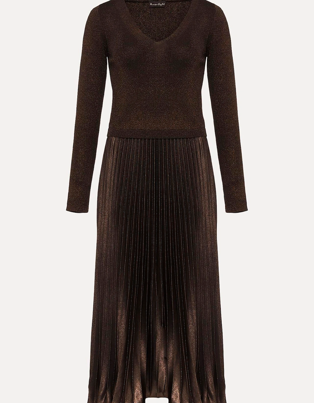 Isla Metallic Pleated Knitted Dress