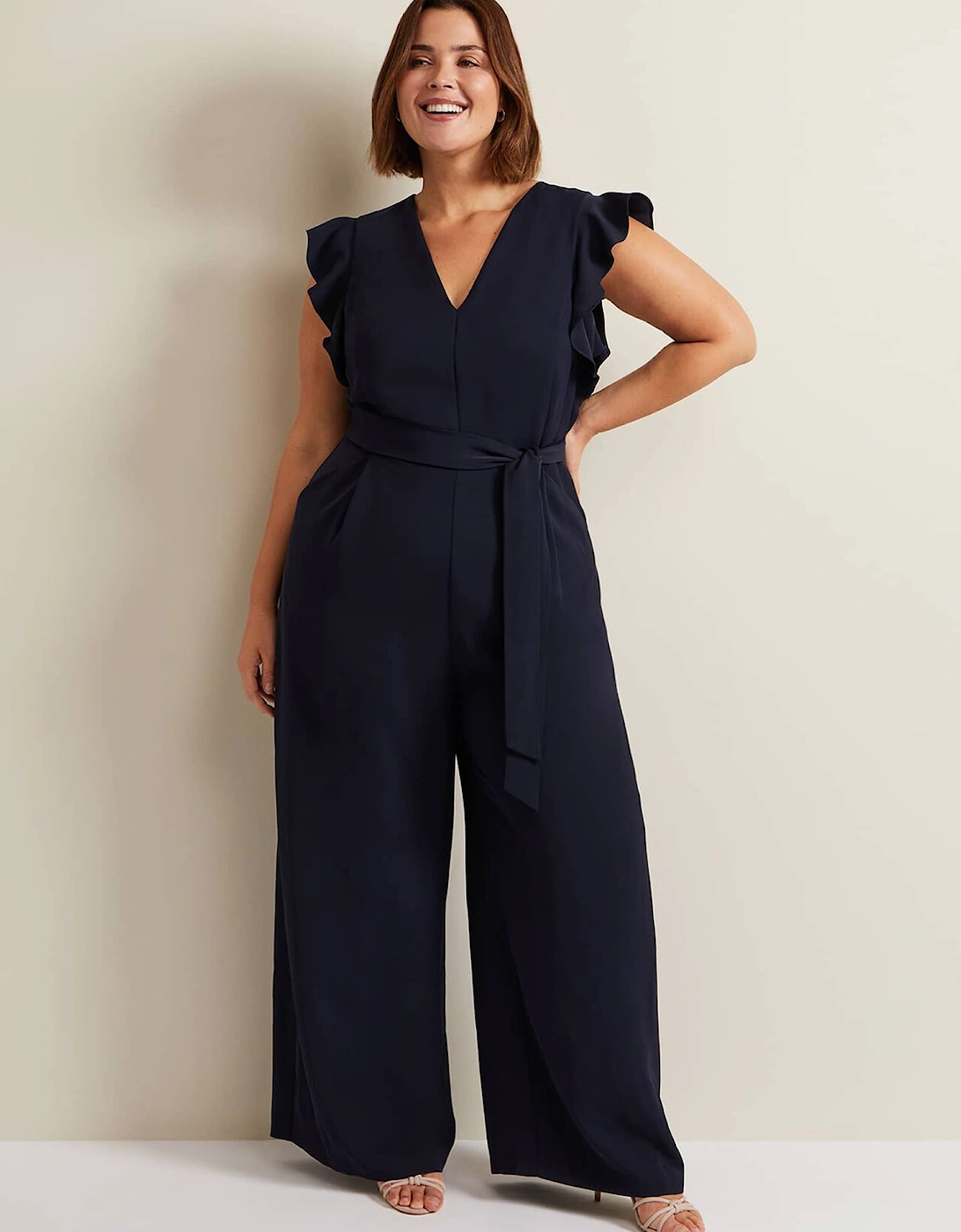 Kallie V Neck Frill Jumpsuit