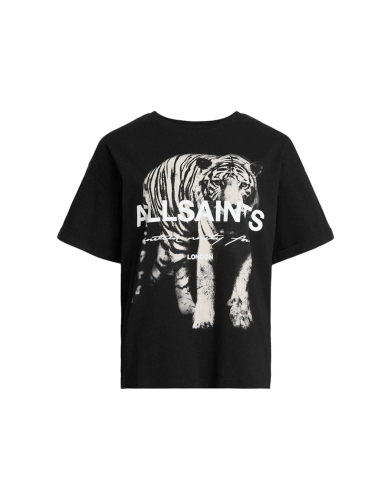 Kit Tiger Print Briar T-Shirt - Black