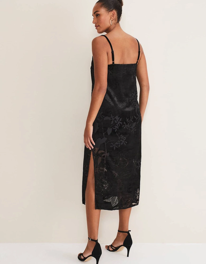 Fayette Textured Velvet Slip Dress