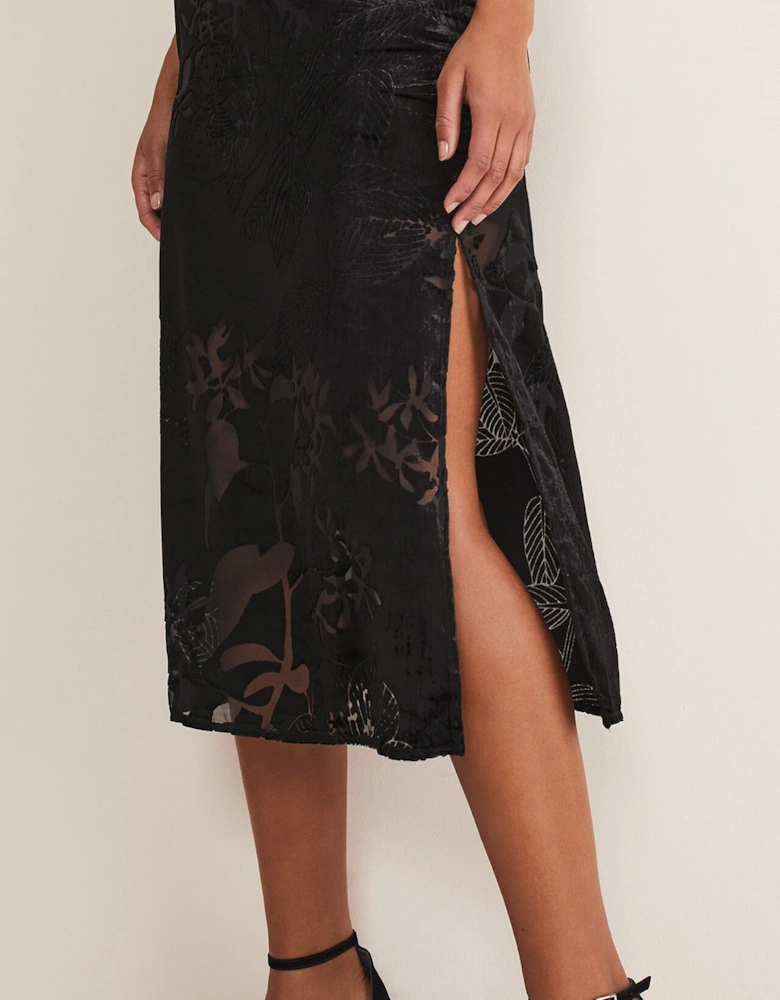 Fayette Textured Velvet Slip Dress