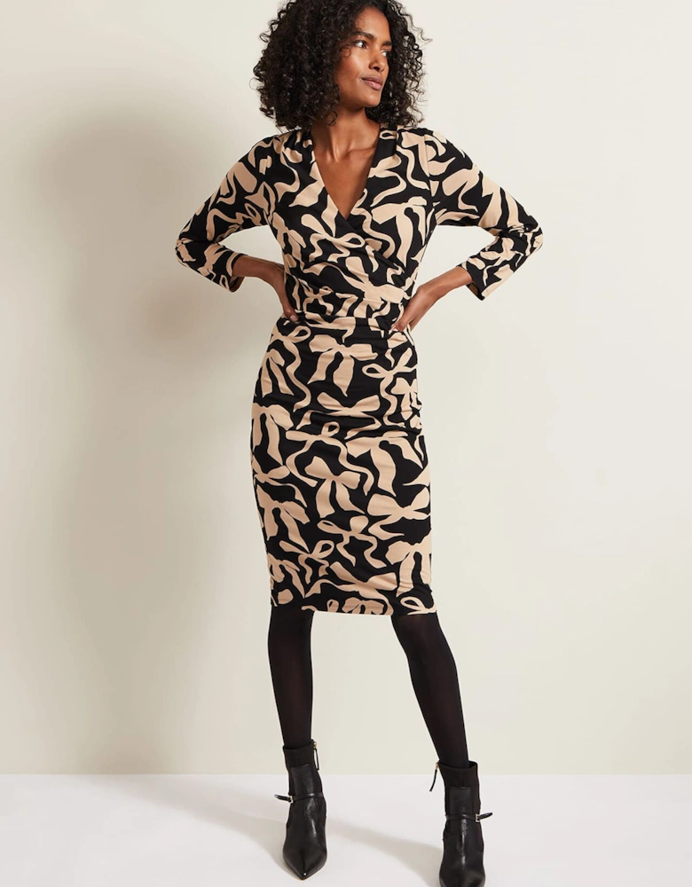 Brooke Jersey Bow Bodycon Midi Dress