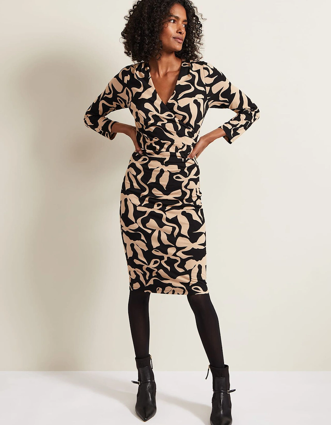 Brooke Jersey Bow Bodycon Midi Dress