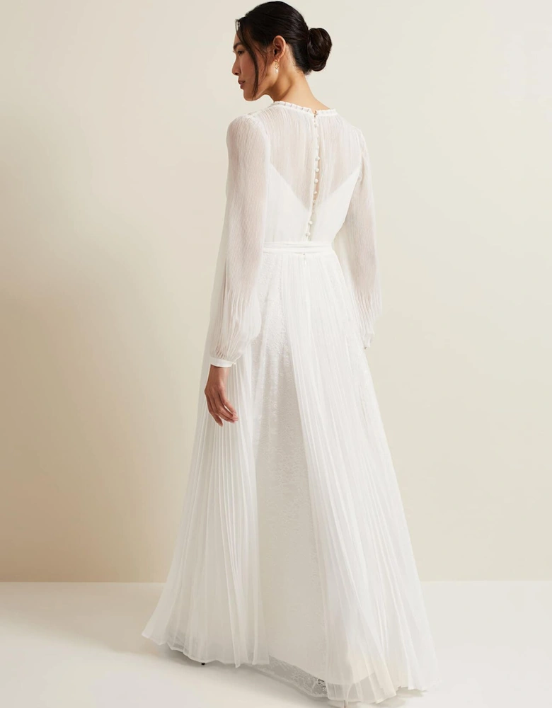Mariana Pleated Lace Wedding Dress