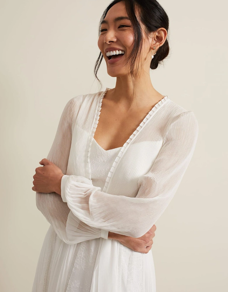 Mariana Pleated Lace Wedding Dress