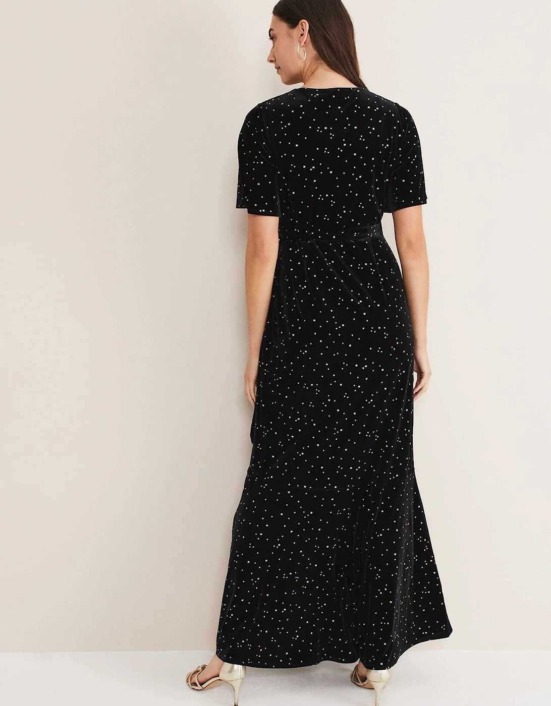 Holly Velvet Star Wrap Maxi Dress