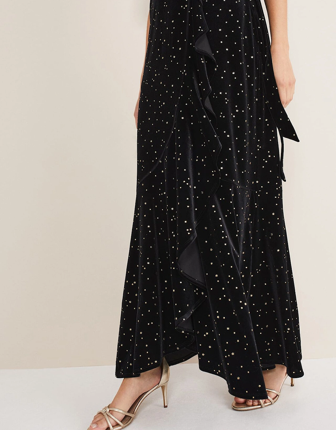 Holly Velvet Star Wrap Maxi Dress