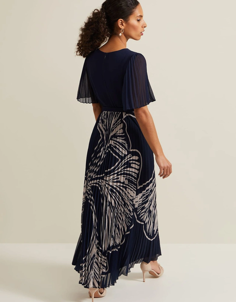 Petite Abigail Printed Pleat Midaxi Dress