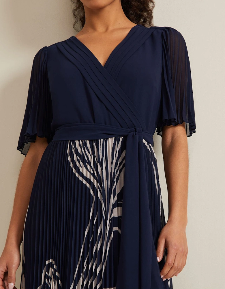 Petite Abigail Printed Pleat Midaxi Dress