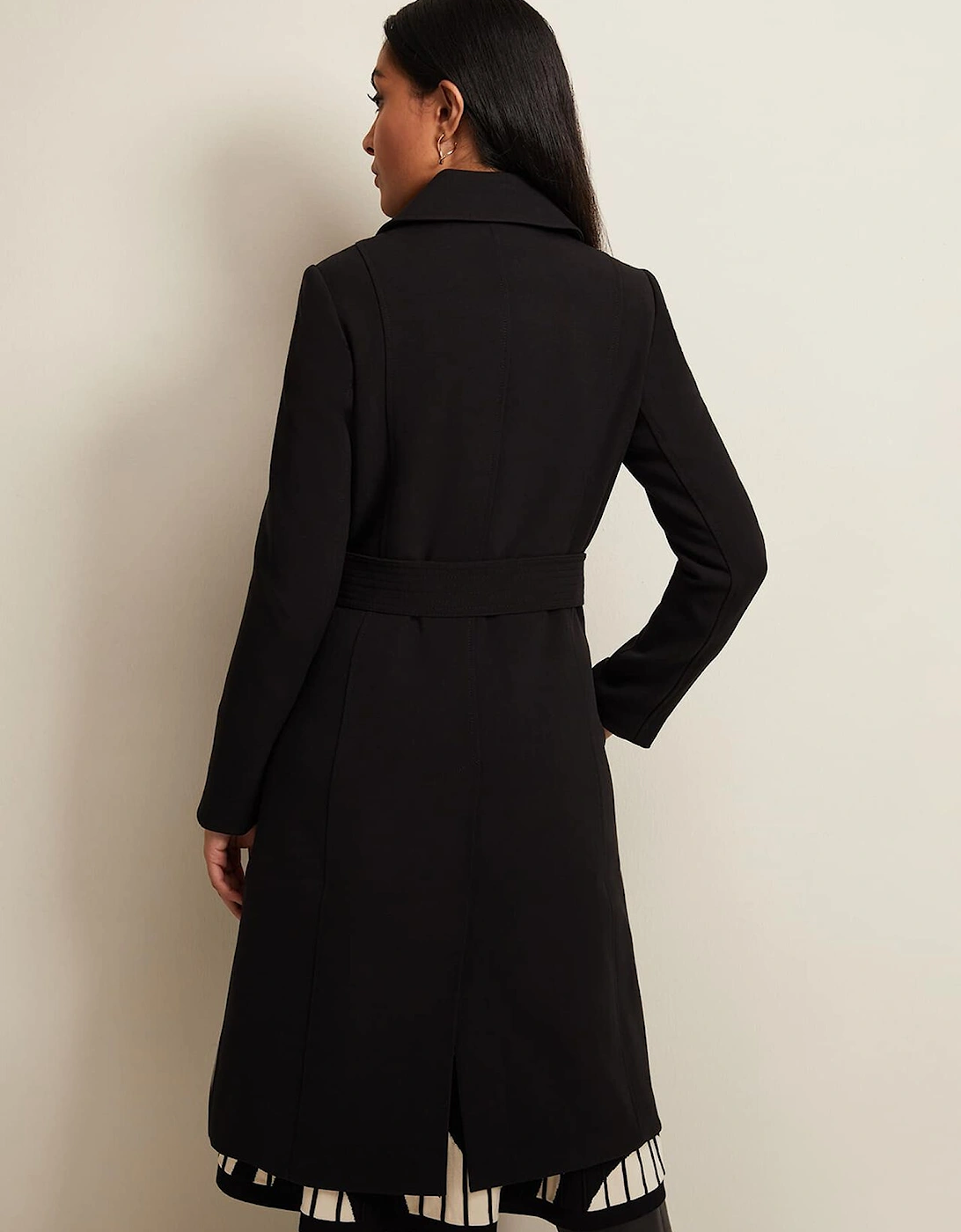 Petite Layana Black Smart Trench Coat