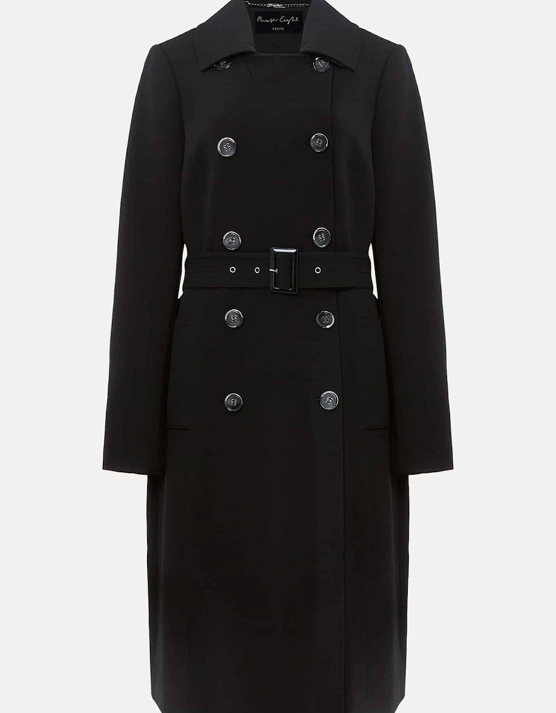 Petite Layana Black Smart Trench Coat