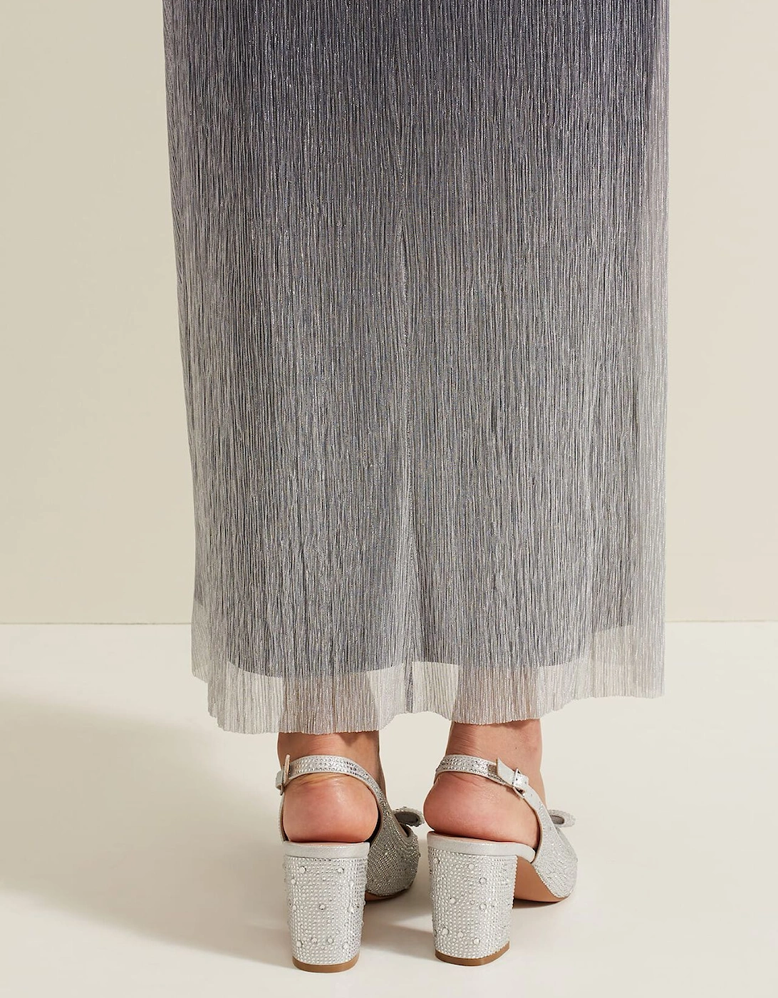 Embellished Bow Block Heel Slingback