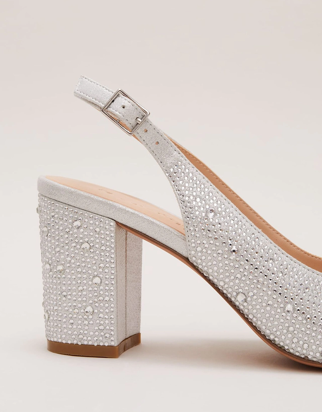 Embellished Bow Block Heel Slingback
