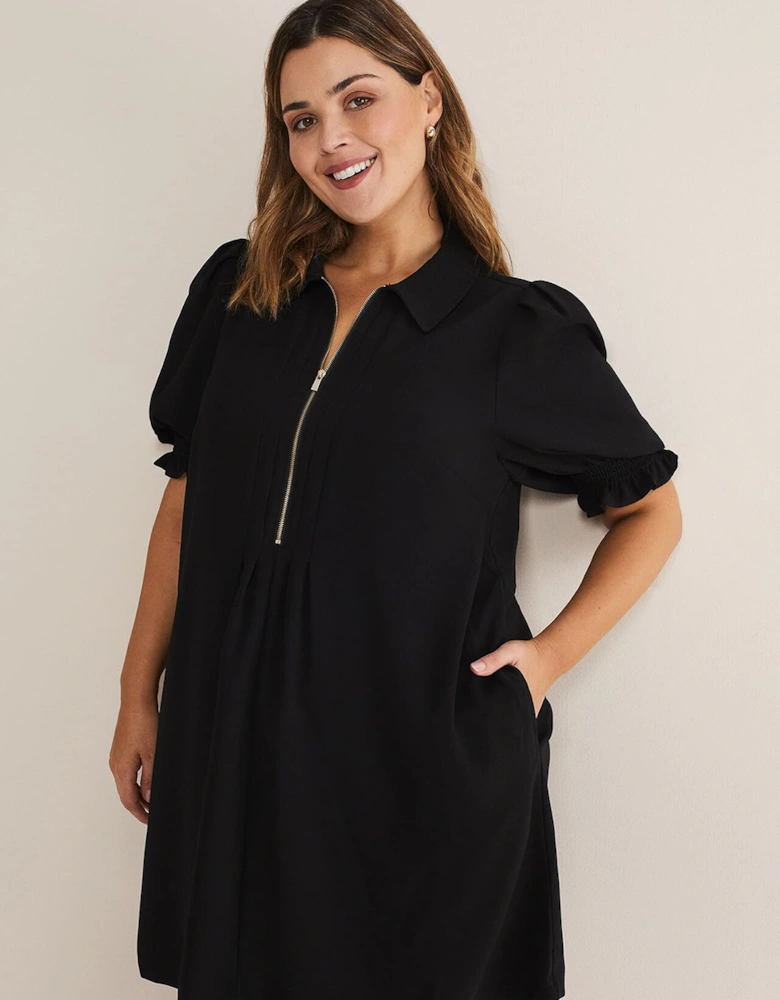 Candice Navy Zip Mini Dress