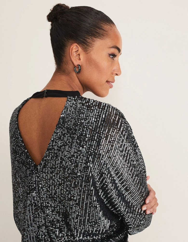 Becca Batwing Sequin Dress