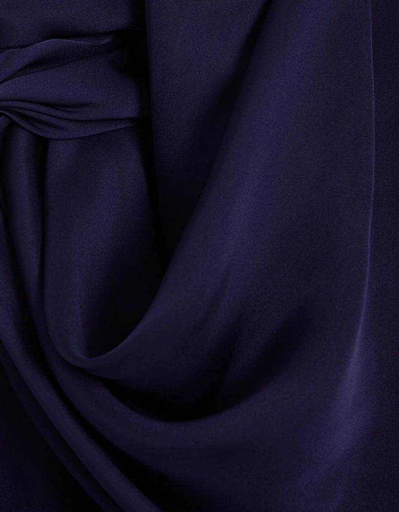 Daliah High Neck Satin Midi Dress