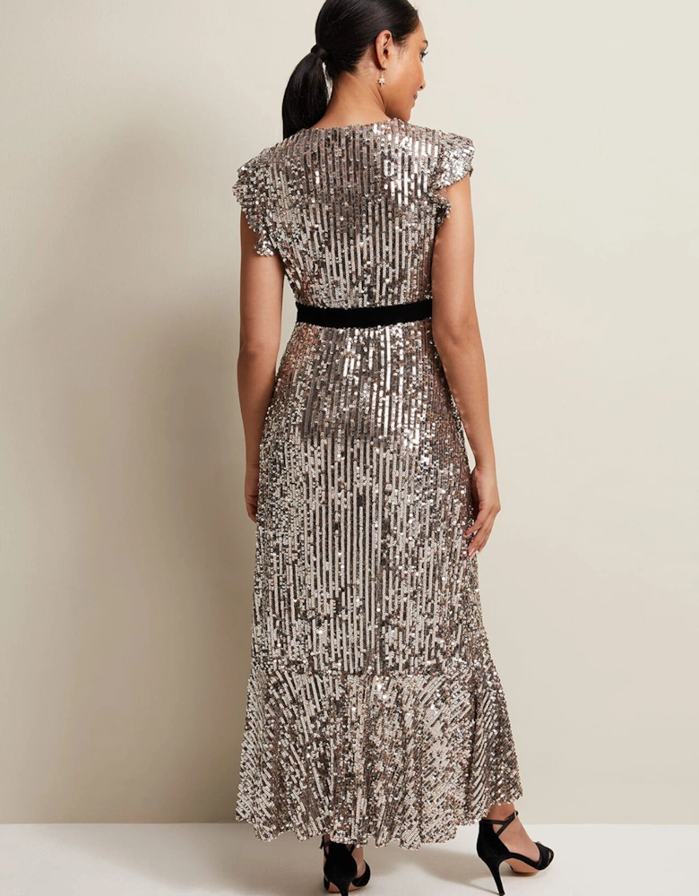 Petite Enja Sequin Maxi Dress