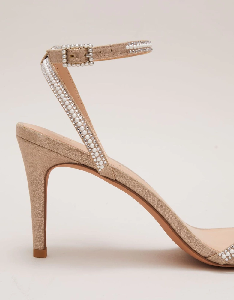 Pearl Embellished Barely There Sandal